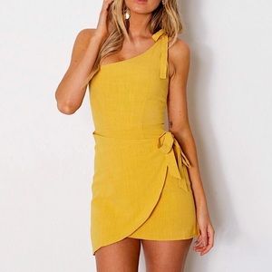 White Fox Boutique Right On Time One Shoulder Mini Dress